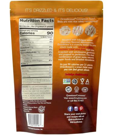 Drizzilicious Cinnamon Swirl Mini Rice Crisp Non GMO 4 Ounces (Pack Of 12) - Buy Online on GoSupps.com