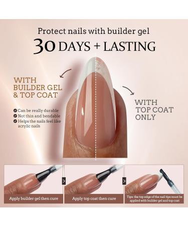 BTArtbox XCOATTIPS French Tip Nails - Long Square Press On Nails | 5 Stunning Styles Soft Gel & Acrylic Nail Extensions for DIY Nail Art - Buy Online on GoSupps.com