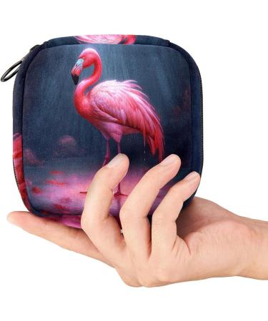 Flamingo Period Bag - Large Menstrual Cup Pouch & Sanitary Napkin Organizer - Buy Online on GoSupps.com