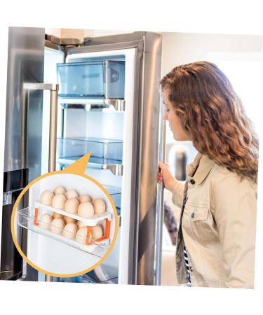 SHOWERORO Plastic Egg Cartons Box Egg Carton Eggs Kitchen Egg Platter Fridge Egg Holder Double Egg Organizer re-usable White 22.3X10.1X8.9CM - Buy Online on GoSupps.com