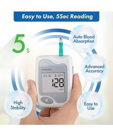 CareLiving Blood Glucose Monitor Kit with 50 Test Strips and Lancets - Diabetes Testing Kit for Home Use - Buy Online on GoSupps.com