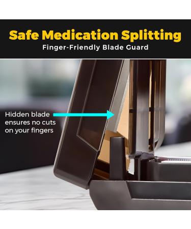 Pill Cutter for Small to Large Pills | Multi-Tablet Splitter with Safety-Blade Guard & Stainless Steel Design | Precision Pill Cutting Tool - Buy Online on GoSupps.com