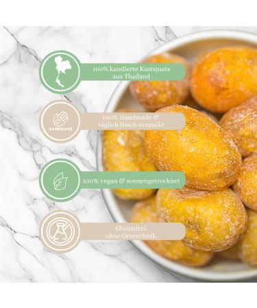  1001 Frucht 1001 Fruit Candied Kumquats 500 g I dried exotic dwarf orange I High quality dried fruits I Kumquat whole candied fruits I sweetened gluten-free without flavor exhaustion - Buy Online on GoSupps.com