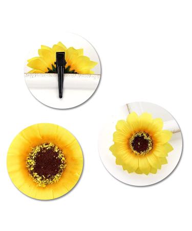 12 Pieces 2.75 Inch Sunflower Daisy Hair Clips - Perfect for Beach Wedding, Bridal Accessories, Photography Props - Yellow Floral Hair Accessories for Girls and Women - Buy Online on GoSupps.com