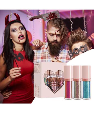 Liquid Chameleon Eyeshadow - Glitter Liquid Eyeshadow | 3x Multichrome Eyeshadows | Long Lasting Highly Pigment Glitter Eyeshadows Makeup For Halloween Party B - Buy Online on GoSupps.com