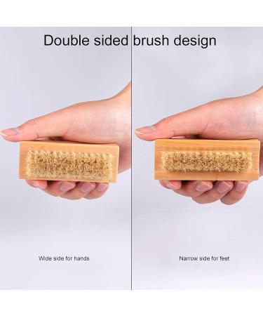 Buy Wooden Nail Brush - Double-Sided Pig Bristle Fingernail & Toenail Cleaner for Manicure & Pedicure | International Shipping - Buy Online on GoSupps.com