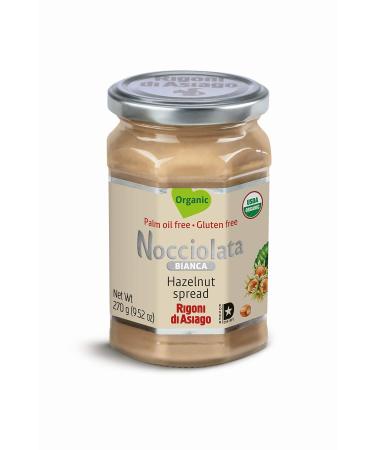 Rigoni di Asiago Nocciolata Bianca Organic Hazelnut Spread, 9.52 oz, Cocoa Free