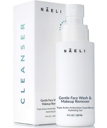 Gentle Facial Cleanser - Natural Anti Aging Face Wash for Sensitive & Dry Skin with Vitamin C, Hyaluronic Acid & Superberry Antioxidants - Vegan & Cruelty Free, 4 oz