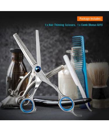 Coolala 6.5 Inch Stainless Steel Hair Cutting Scissors Thinning Shears - Professional Barber Salon Shears for Men, Women, and Kids - Buy Online on GoSupps.com
