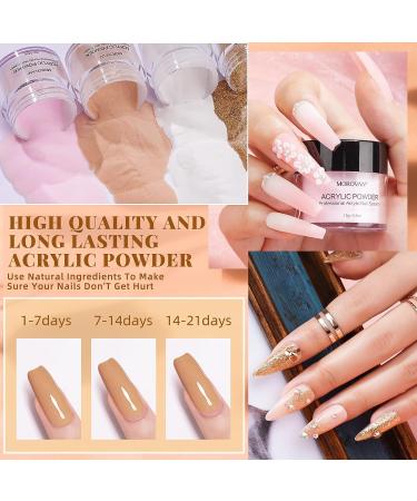 Morovan Acrylic Nail Kit - 4 Colors Powder & Liquid Set | All-In-One Professional Nail Extension Kit with Cuticle Oil, Primer, Base Coat | Complete Acrylic Set for Stunning Nails - Buy Online on GoSupps.com