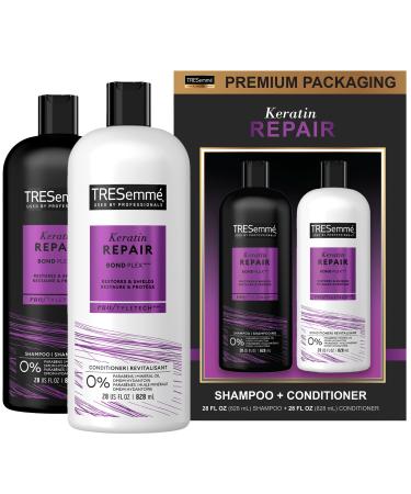 TRESemm Keratin Hair Treatment Set - Paraben & Sulfate Free Shampoo & Conditioner for Color-Treated Damaged Hair 56 Fl Oz - Deep Moisture Care - Buy Online on GoSupps.com