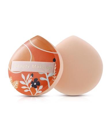 FVION 2 Pcs Large Powder Puff Makeup Puff Big Makeup Sponge For Wet & Dry Use Soft Thick Beauty Blender for Powder Foundation Contouring (Yellow)
