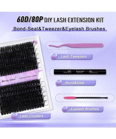 DIY LASH Extensions Set - Cluster Lashes Kit 0.07 D Curl (12-16mm) | Increasing Bond & Seal | Wimpern Extensions (60/80 Kit) - Buy Online on GoSupps.com