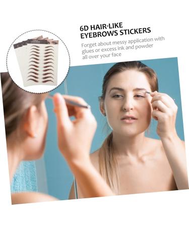 Gogogmee 4 Sheets Waterproof Eyebrow Stickers Eyebrow Tools 4d Artificial Eyebrow Tattoos Cosmetic 6d Hair 21x14.8cm Brown - Buy Online on GoSupps.com