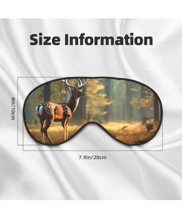 Deer Print Unisex Sleep Mask - Double-Sided Eye Mask for Sound Sleep & Skin Care - Black - Buy Online on GoSupps.com