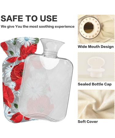 NAANLE Hot Water Bottle with Floral Cover | 1L Pain Relief for Menstrual Cramps & Heat Therapy - Buy Online on GoSupps.com