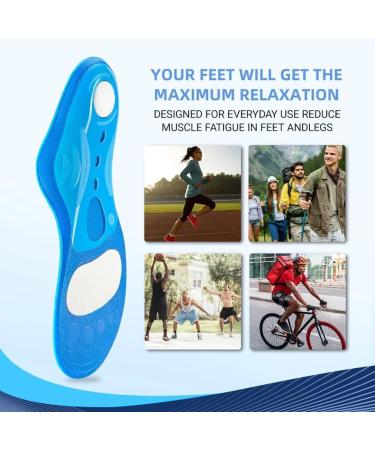 PCSsole Orthotic High Arch Support Gel Insoles for Flat Feet and Plantar Fasciitis - XS Women (3.5-5.5) - Blue - Buy Online on GoSupps.com