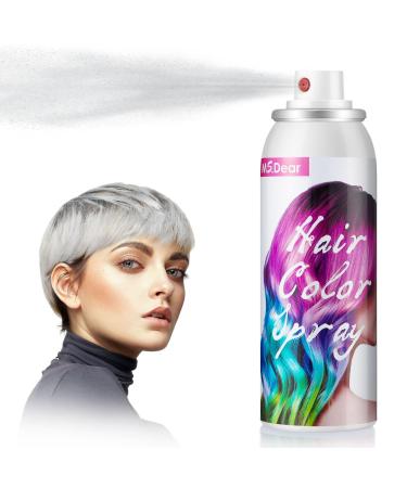 ONE-TIME USE White Hair Color Spray for Crazy Hair Day Christmas Party - Temporary Washable Cosplay Hair Dye 100ML