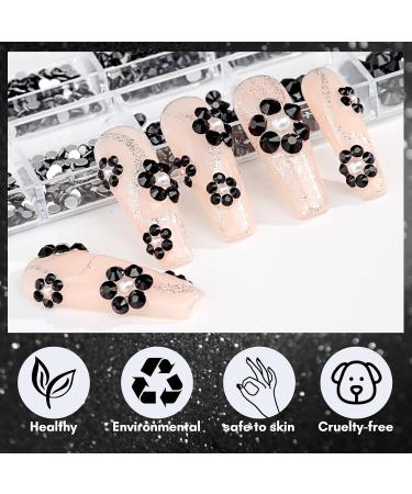 Makartt Black Crystal Nail Rhinestones - Flat Back Gems for DIY Crafts and Nail Art - Buy Online on GoSupps.com