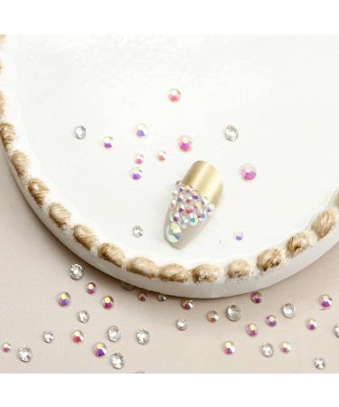 1500PCS Rhinestones for Nails - Flat Back Nail Art Gems Kit with Glue, Picker Dotting Pen, Tweezer - 6 Sizes Crystal Rhinestones Set - White/Transparent AB - Perfect for DIY Nail Art - Buy Online on GoSupps.com