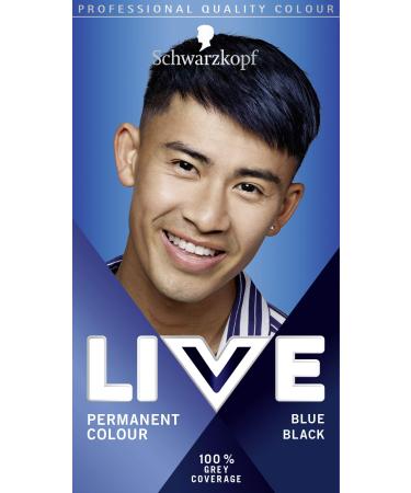 Schwarzkopf Live Men Permanent Hair Colour Fade Resistant Hair Dye for Him 090 Blue Black Shade 090 Blue Black 1 Count (Pack of 1) Semi-permanent