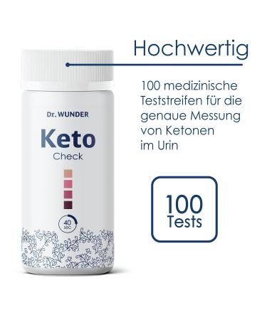 Dr. Wunder Ketocheck: 100 Test Strips for Accurate Ketone Measurement in Urine | Perfect for Ketogenic Diet | Results in 40 Seconds - Buy Online on GoSupps.com