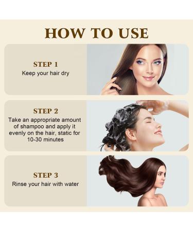  YUNZHIHUI 3 in 1 Hair Colouring Shampoo with Natural Botanical Ingredients for Women and Men Instant Coloring and Long-Lasting Hold (Light Brown) - Buy Online on GoSupps.com