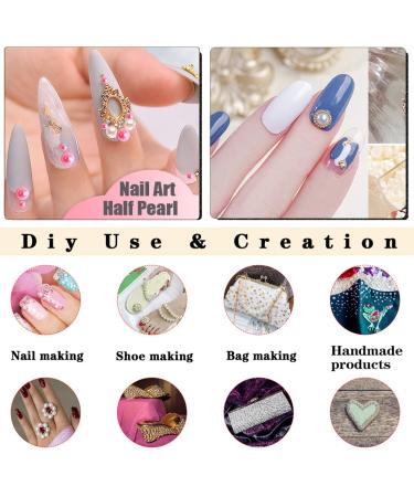 5800pcs Flatback Pearls for Artwork Making - DIY Rhinestones Accessory | White Half Pearls for Crafts & Nail Art - Buy Online on GoSupps.com