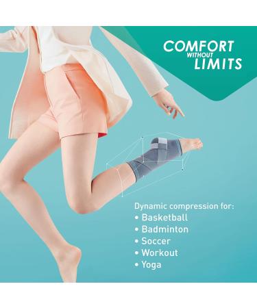 OPPO 2302 Adjustable Deluxe Ankle Stabilizer Strap - Extra-firm Support for Ankle Sprains & Instability | Gray Large Unisex Solution for Men & Women - Buy Online on GoSupps.com