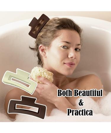 8 Large Rectangular Hair Clips for Women - 10cm Plastic Claw Clips for Thick Curly Hair - 8 Dark Colors Available - Buy Online on GoSupps.com