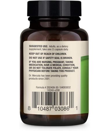 Dr. Mercola Methyl Folate 5 mg - 30 Capsules for Optimal Health - Buy Online on GoSupps.com