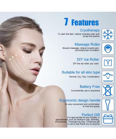Tuecota Ice Roller - Face & Eye Puffiness Relief | Skin Roller for Brightening, Pore Shrinkage & Wrinkle Reduction | Tighten Skin & Pain Relief Massage Roller - Buy Online on GoSupps.com