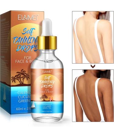  QUANHAO Natural self-tanning face drops 60ml magic body drops fast effect intense tan suitable for all skin types - Buy Online on GoSupps.com