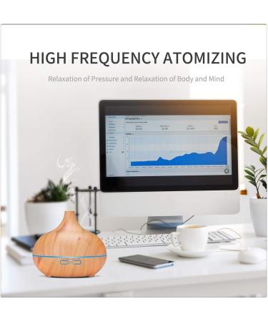 Essential Oil Diffuser Aromatherapy Humidifier Diffuser for Essential Oils with 7 LED Light Colors Timer and Auto-Off Safety Switch for Bedroom Home - 550ML - Buy Online on GoSupps.com
