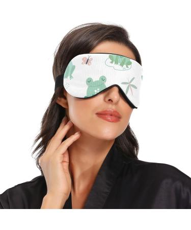 Haskirky Light Blocking Eye Mask - Breathable & Adjustable for Adults | Ideal for Travel, Yoga, Meditation | Smooth & Comfortable | Green Frogs Design - Buy Online on GoSupps.com