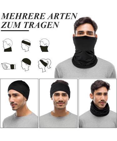 Kiiwah 2-Piece Multifunctional Hose Scarf | Elastic Neckerchief for Men & Women | Soft Loop Scarf & Windwear Neck Warmer for Outdoor Skiing Motorcycle Running Cycling - Black - Buy Online on GoSupps.com