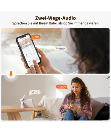 5.5 Inch Baby Monitor with 3MP HD Camera | Babyfon with Motion Detection 2-Way Audio Night Vision & Temperature Alarm - Buy Online on GoSupps.com