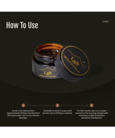 Lajit Gold Grade Himalayan Shilajit Resin Organic Sun-Dried Bioavailable Nutrients Fulvic Acid | Lab Tested Pure Shilajit for Men & Women - Natural Energy Vitality 85 + Trace Minerals - 20g - Buy Online on GoSupps.com