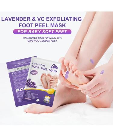 2 Pairs Foot Peel Mask for Hard Skin Exfoliating Foot Peel Mask Callus Remover For Feet Cracked Heel Treatment Foot Mask Peel Foot Moisturiser Socks for Cracked Heel Dead & Dry Skin Lavender - Buy Online on GoSupps.com