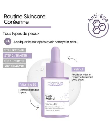  Glam Up Glam Up Paris - Anti-Aging Face Serum - 0.3% Retinol - Anti-Wrinkle - Vitamin B5 - Men & Women - Smoother More Radiant Skin - K-Beauty - 30 ml - Buy Online on GoSupps.com