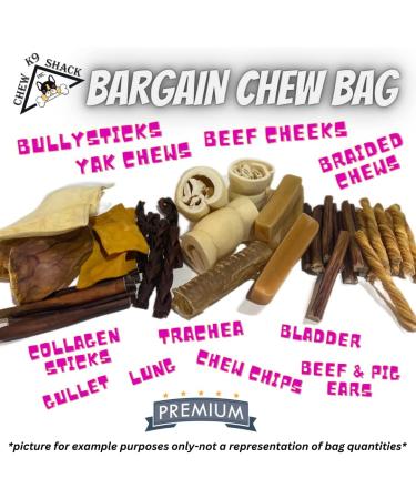 Bargain Chew Bag Small/Medium Breed - All Natural Long Lasting Dog Chews No Rawhide Huge Bags - Bully Sticks Himalayan Yak Chews - Beef Cheeks Collagen Sticks Jerky - Ears Trachea & More! - Buy Online on GoSupps.com