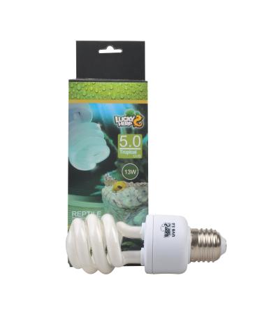 Lucky Herp Reptile Compact Fluorescent UVA UVB 5.0 Bulb 13W 26W Available (13 Watt)