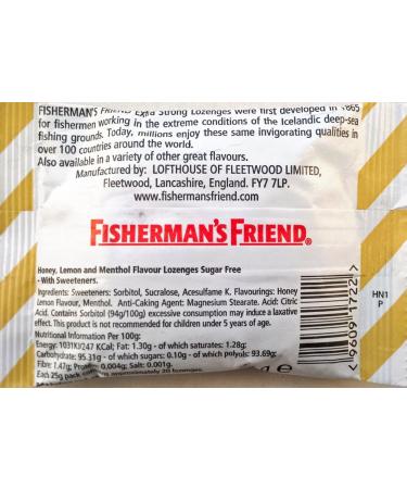 Fisherman's Friend Honey & Lemon Menthol Sugar Free Lozenges - 6 x 25g | International Shipping Available - Buy Online on GoSupps.com