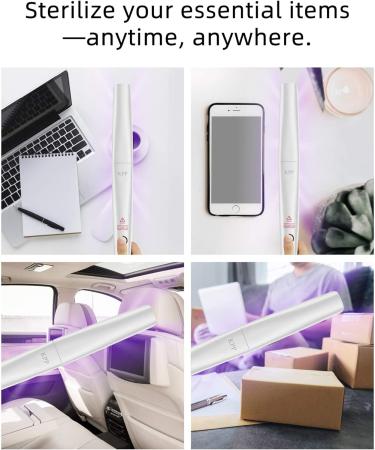 Portable UV Light Sanitizer Wand for Home and Travel - Clinically Proven Disinfection for Smartphone and Belongings - Chargable - Buy Online on GoSupps.com