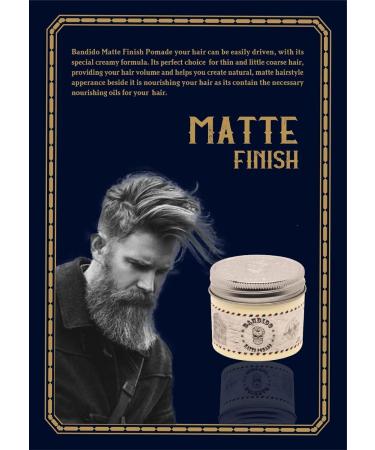 Bandido Hair Styling Pomade Wax | Oil Based Natural Matt Look | Medium Hold | Matte Pomade Wax 125 ml Matte Pomade 125 ml (Pack of 1) - Buy Online on GoSupps.com