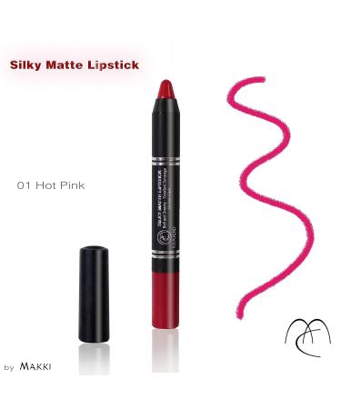 Hot Pink Silky Matte Lipstick - Creamy Formula Long Lasting & Smooth | Intense Pink Color 01 - International Shipping Available - Buy Online on GoSupps.com
