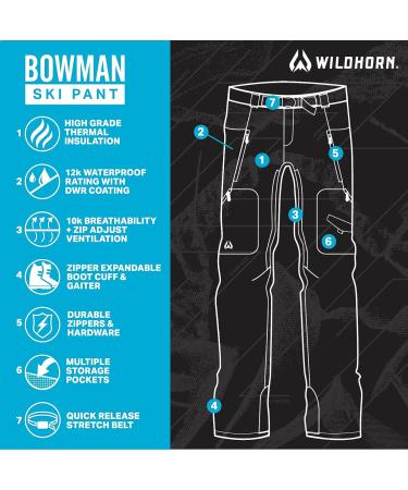 Wildhorn Outfitters Bowman Men's Ski Pants - Insulated, Waterproof, Moab (Large) - Buy Online on GoSupps.com