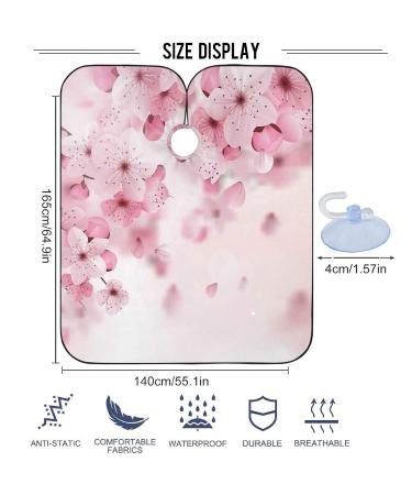 Visesunny Barber Cape - Pink Cherry Blossom | Anti-Static Water-Resistant Hair Cutting Salon Apron - Buy Online on GoSupps.com