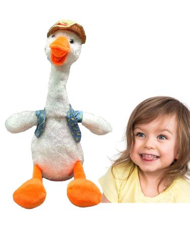 Dancing Duck Toy: Talking Singing Duck Plush & Interactive Toy Repeating What you Say and Dance for Endless Fun & Entertainment Christmas and Decoration Piece USB Rechargeable White Snowy Quacker