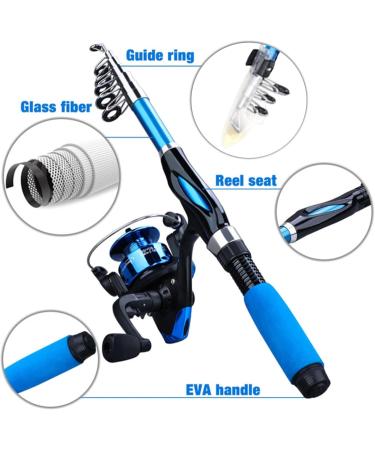 Kids Fishing Rod Set - 4PC Telescopic Spinning Combos with Ceramic Guide - Beginner Fiberglass Fishing Rods - Buy Online on GoSupps.com